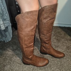 Over the Knee Brown Boots